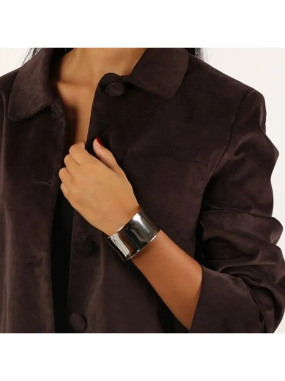 Stylish 7-Inch Wide Open Cuff Bangle Bracelet for Women - Stainless Steel